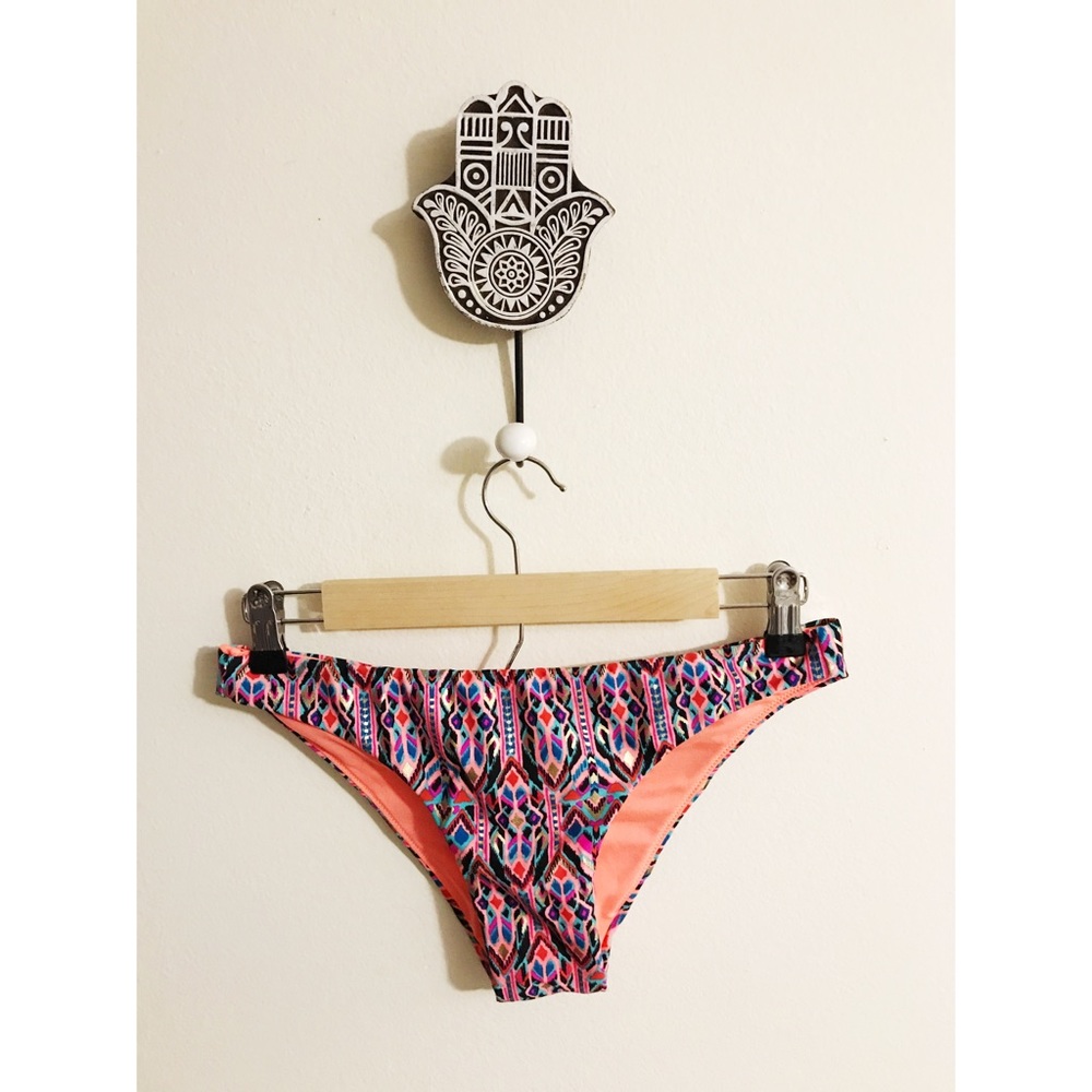 Tribal Bikini bottom / Coral / Gold/Multi colored